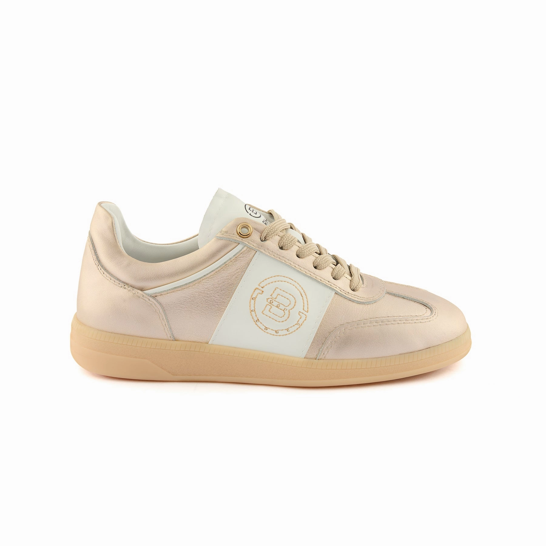 Sneakers For Teens Women's Gold Handmade Calf Leather Sneakers W5035